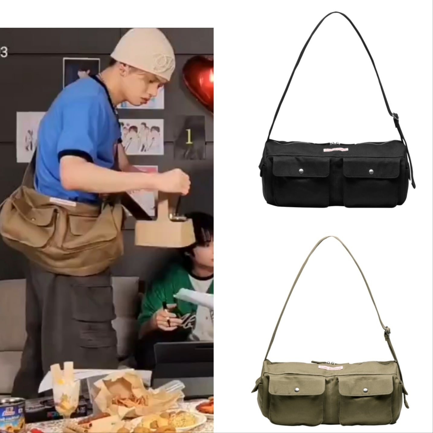 TXT ヨンジュン 着用 TWO POCKET COTTON DUFFLE BAG 2色