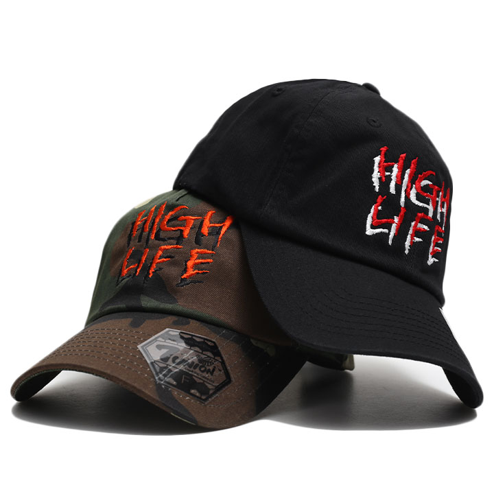 7union キャップ メンズ 緑/黒 帽子 ローキャップ 浅め ベースボールキャップ おしゃれ HIGH LIFE ハイライフ ロゴ