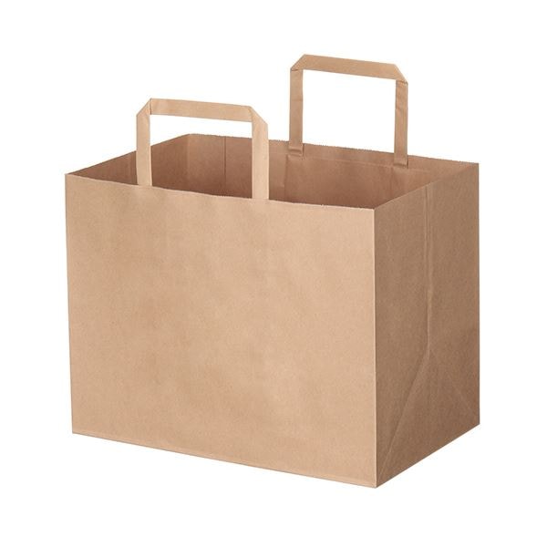 (まとめ) HEIKO Hフラットチャームバッグ280-1 茶 #003277501 1パック（50枚） (×10セット)