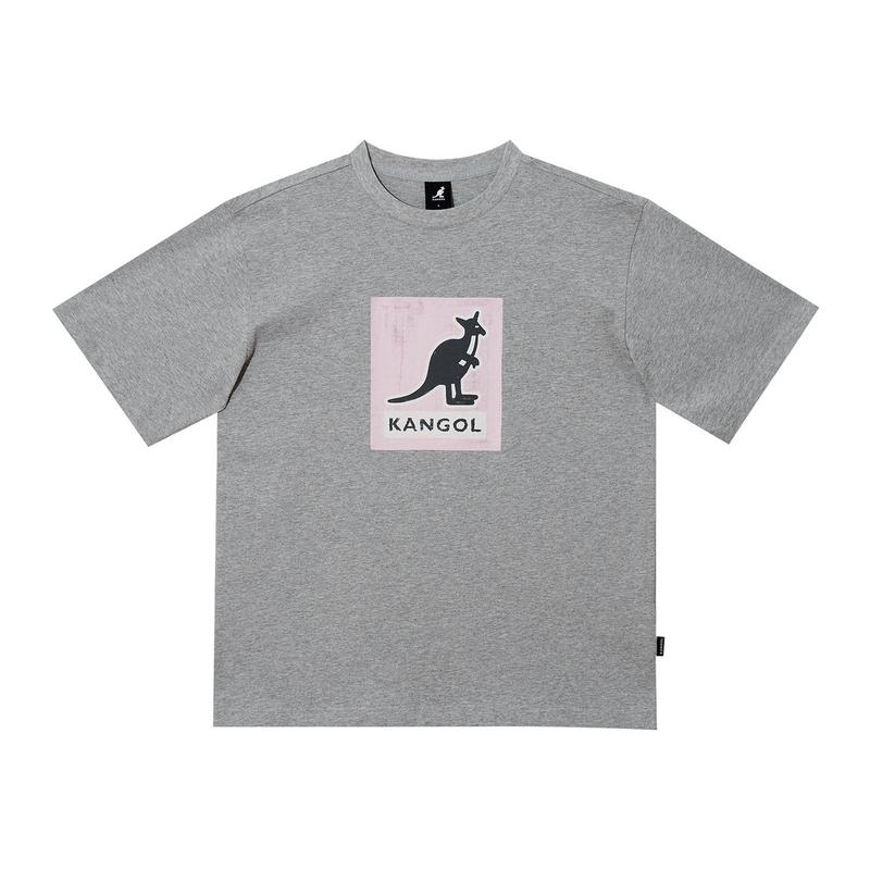 ペイントされたカンガルーTシャツ2821メランジグレー