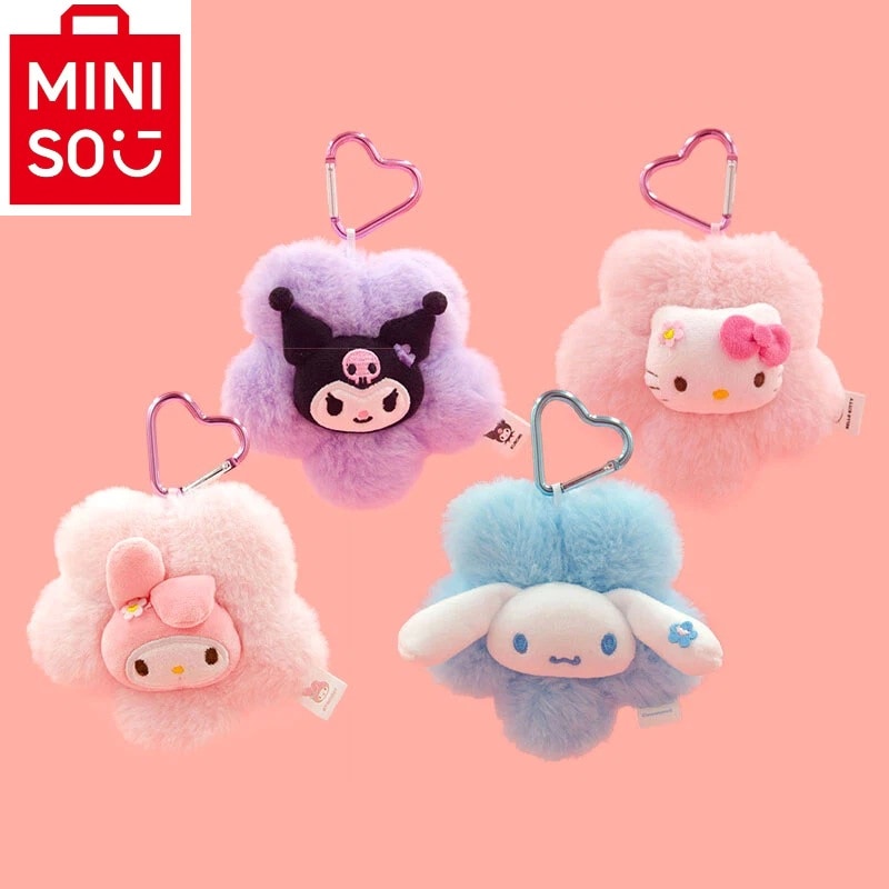 M I N I S O名創優品 サンリオ ハローキティ クロミ マイメロディ シナモロール キーチェーン ぬいぐるみ 花人形 バッグや人形用チャーム