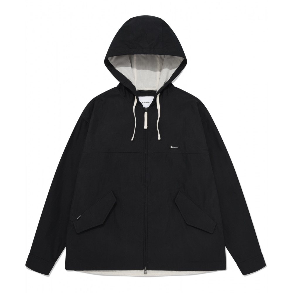 カバーナットコットンフーディージャケットブラック