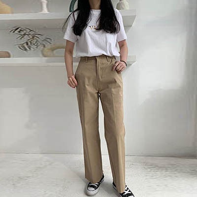 2019 NEW 春 ベーシックコットンストレートパンツ