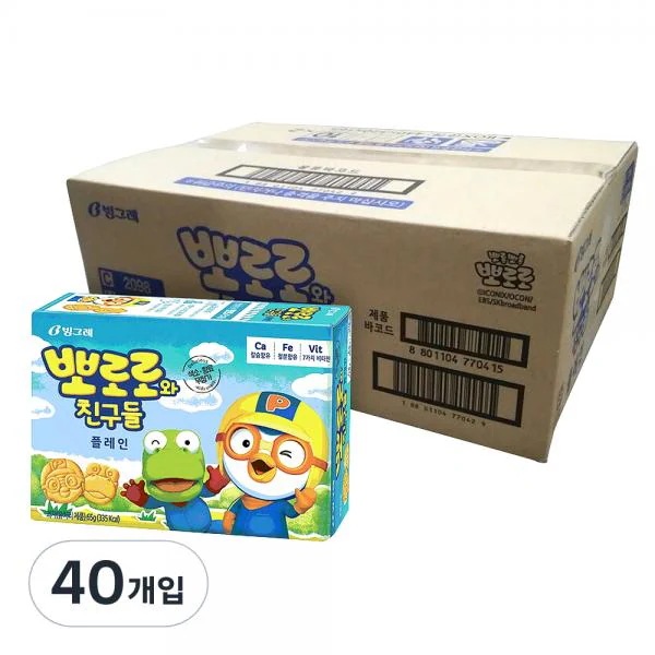 ピングレポロロと友達 プレーンクラッカー 빙그레 뽀로로와친구들 플레인 크래커