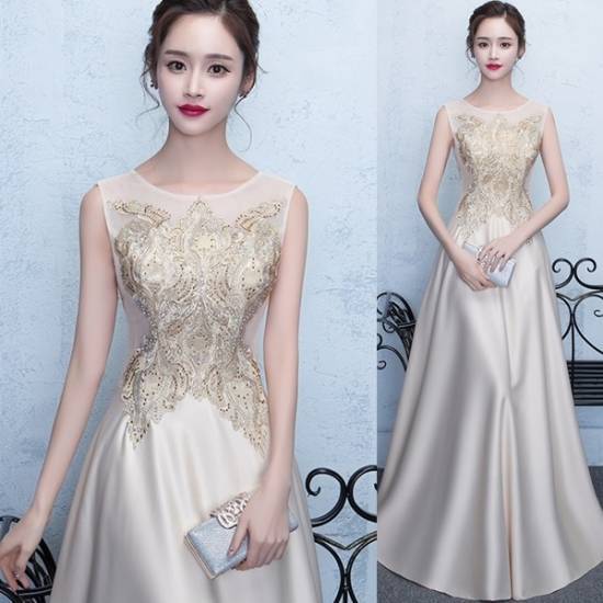 大流行のパーティードレス ロング丈 結婚式 パーティードレス 結婚式 ドレス パーティードレス レディース 結婚式 パーティー お呼ばれ 二次会 イブニングドレス ノースリーブ 刺繍 きらびやか