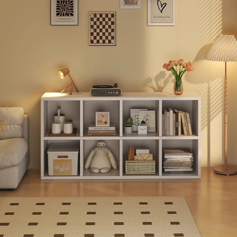 8グリッドキャビネットベッドサイドパーティションキャビネット本棚ラックホームストレージラティスキャビネット半密閉キャビネットローキャビネット収納キャビネット