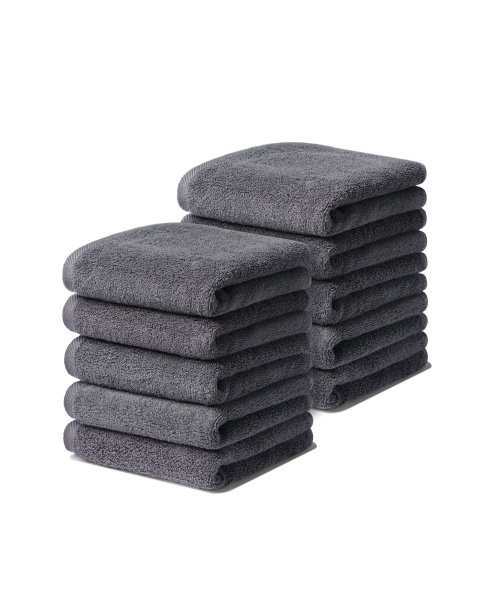 コマ30番手 やわらかホテルタオル 10パック ダークグレー