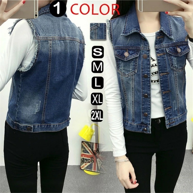 トップス デニムベスト ジージャン　ゆったり デニム　ジャケット ショート アウター レディース ノースリーブ　秋冬 デニムコート　Gジャン　長袖　かっこいい ヴィンテージ オシャレ　ジャケット シン