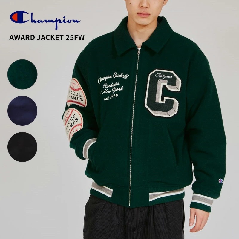 チャンピオン メンズ スタジャン Champion アワードジャケット 25FW AWARD JACKET C3-C611
