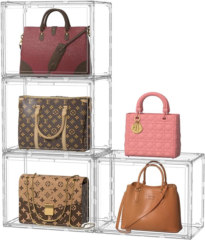 収納ボックス クリア 透明 収納ケース 積み重ね コレクションケース フィギュアケース マグネット式扉 前開き かばん/フィギュア/おもちゃ/靴/書類/化粧品収納(透明, 4個セット) 5,377円