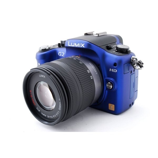 【中古】パナソニック Panasonic DMC-G2 ブルー レンズキット 希少品 美品 SDカード取説付き