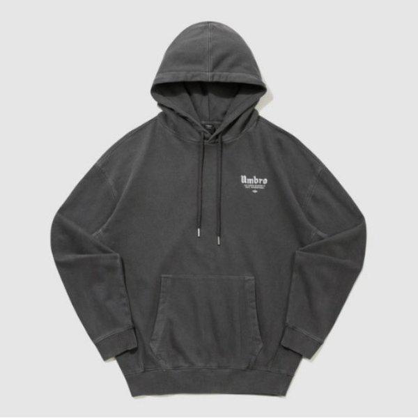 フードティー VQA UQ321CHD98-DCH HBL ガーメントダイイング グラフィックフードTシャツ DARK CHARCOAL