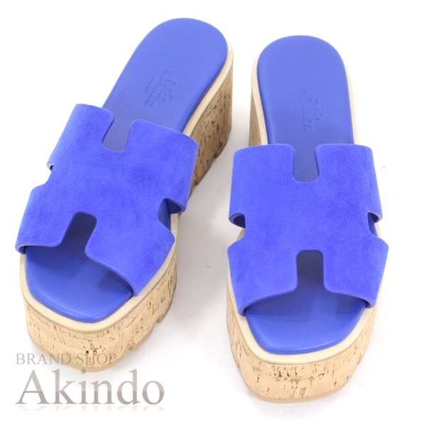 【新品】エルメス サンダル エズ コルク レザー 青 ブルー #35 サイズ HERMES レディース プレゼント ギフト 69,300円