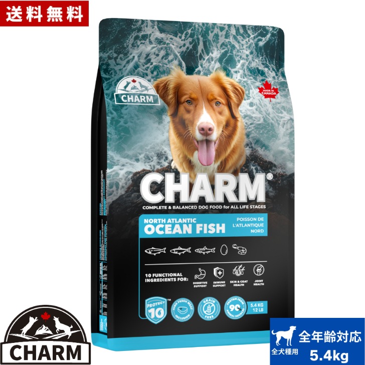 CHARM チャーム ノースアトランティックオーシャンフィッシュ ドッグフード 5.4kg 正規品 ペットフード 犬のごはん 犬のご飯 穀物不使用 無添加 ペット用品 ペット 犬 犬用