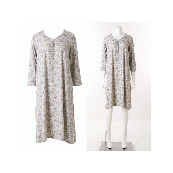 ビーナス正常 ビーナス小花柄プリント 女性らしいワンピースパジャマ VEV3957L S_P409412617