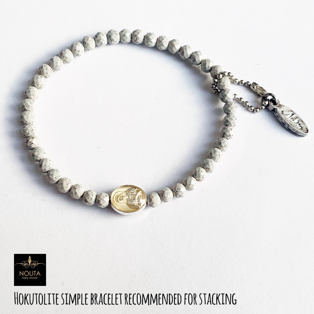 北投石 天然石ブレスレット レディース 細身 ブレスレット 薬要らずの石