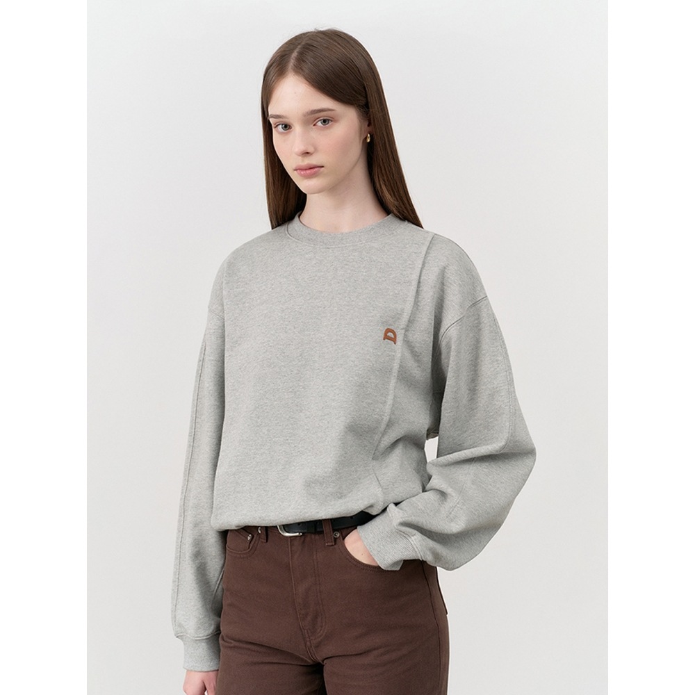 ダンスト女性用ユニセックスダンストロゴクリーススウェースメランジグレー UDTS4C103G2