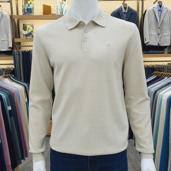 秋冬新作テクスチャーカラーニットTシャツ POKT3351822_SH