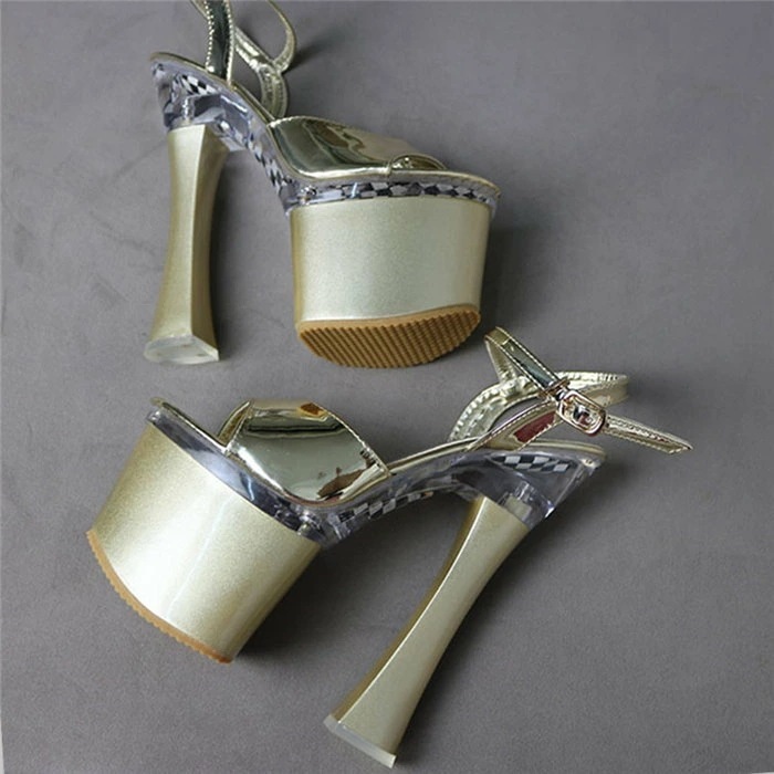 4色展開　キャバ サンダル（ 18cmヒール ) クリアヒールサンダル キャバサンダル クリアミュール ハイヒール ピンヒール 大きいサイズ ミュール クリアサンダル レディース靴 お洒落 透け