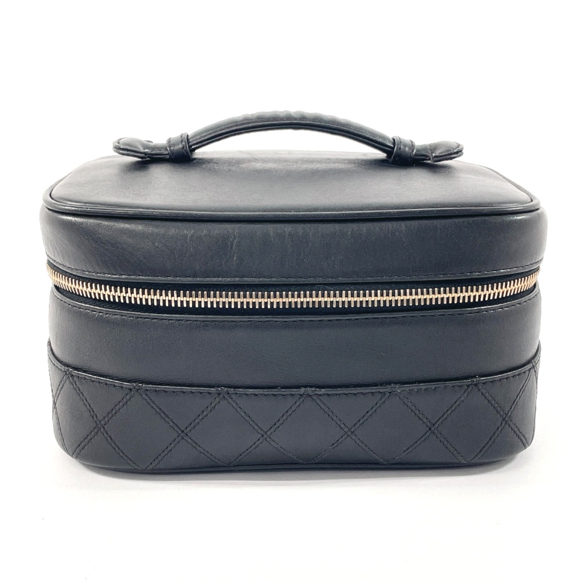 ビコローレ バニティ ハンドバッグ ブラック ラムスキン レディース