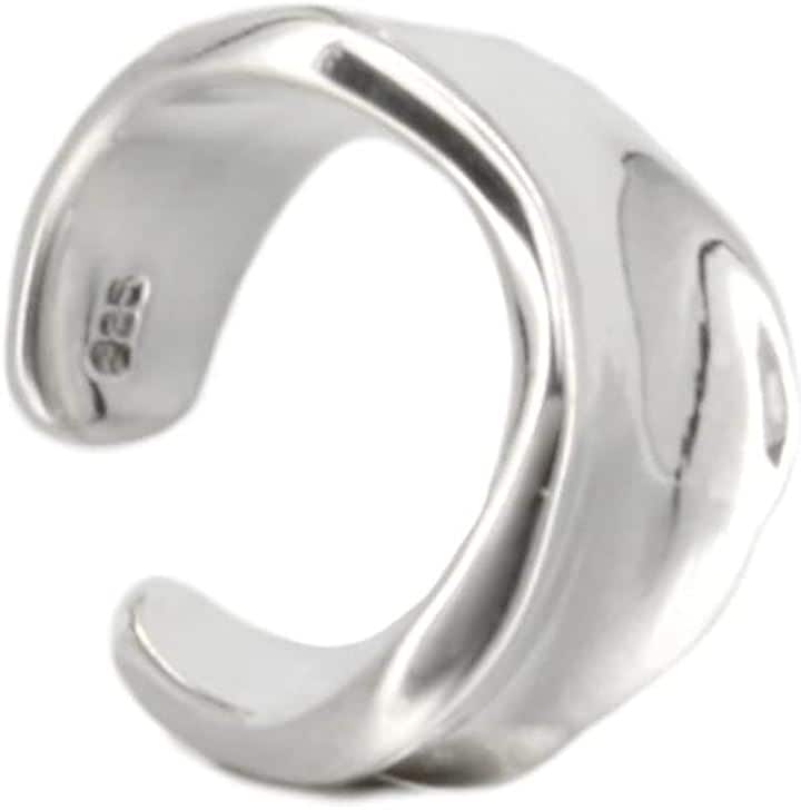 シルバー 925 イヤーカフ 穴なし イヤリング イヤーカフス ピアス メンズ レディース( シルバー, freee)