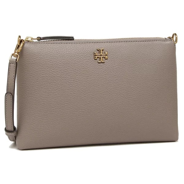トリーバーチ ショルダーバッグ キラ グレー ベージュ レディース TORY BURCH 61385 082 KIRA PEBBLED TOPーZIP CROSSBODY GRAY HERON 無地