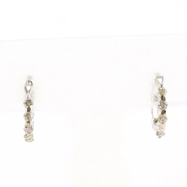 K10 10金 WG ホワイトゴールド ピアス ダイヤ 0.10 ×2 ジュエリー 中古