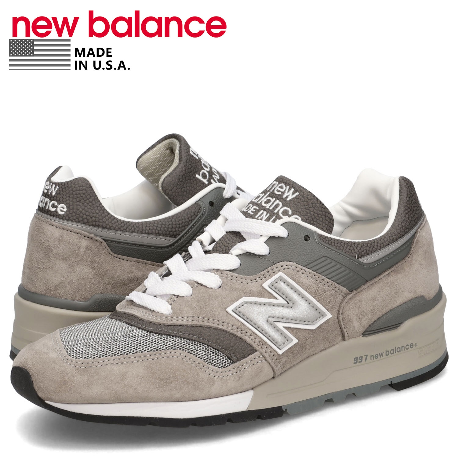 997 スニーカー メンズ Dワイズ グレー U997GY