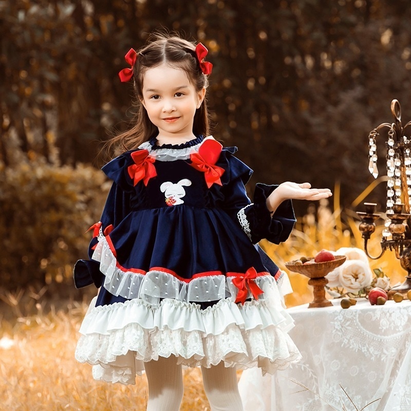 zhiya 子供服 2024 秋冬 女の子 ロリータ ロリータ スカート 子供用 プリンセススカート ベルベット パフスカート