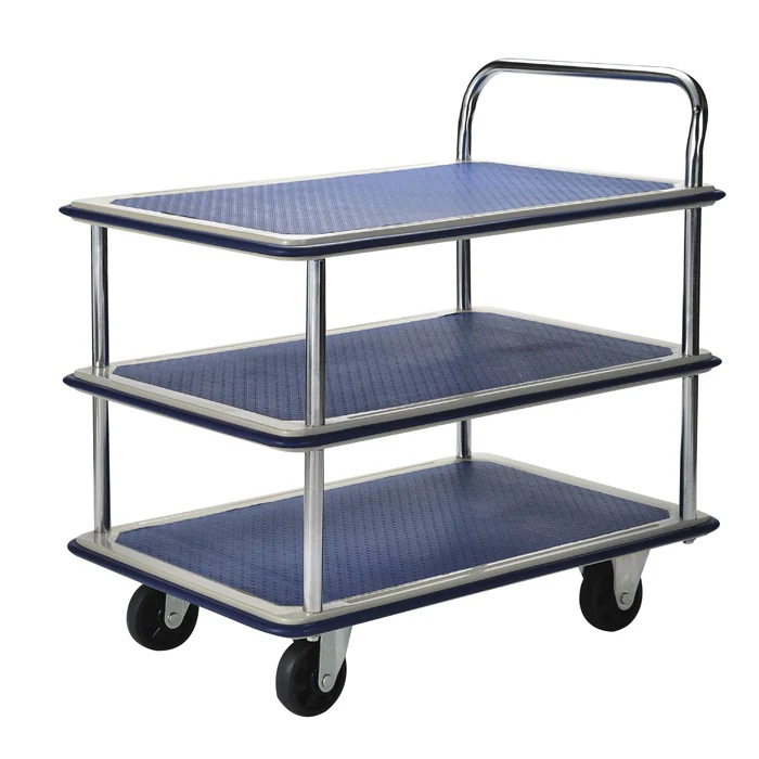 台車 平台車 鉄製台車 平台車ワイド 3段 静音タイプ 積載荷重：300kg TE3003W