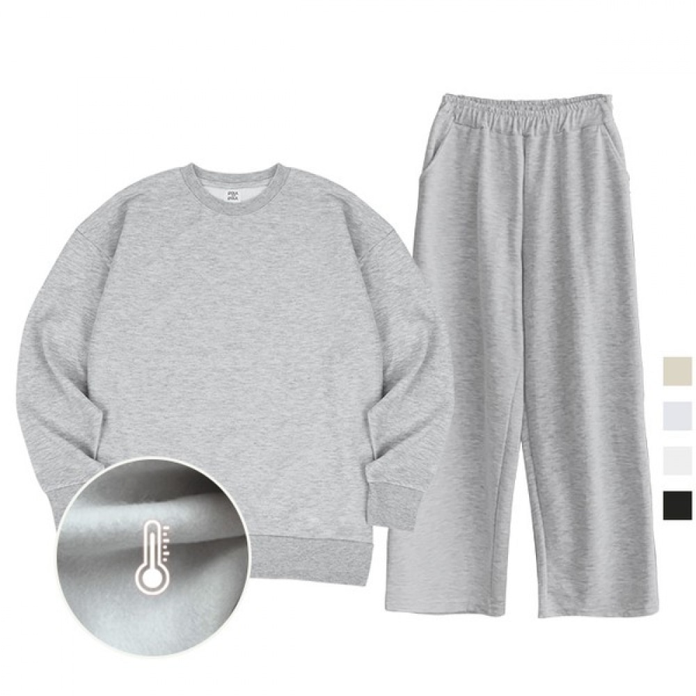 (Paul & Paul) 起毛オーバーフィットスウェットシャツバンディングトレーニングセット