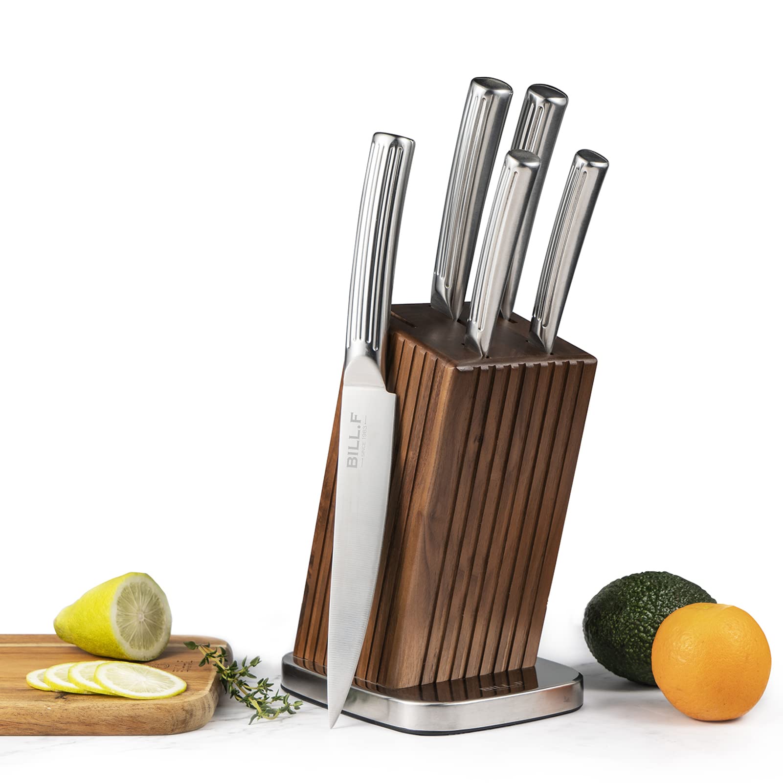 包丁セット 包丁ブロックセット 5本セット 木製包丁包丁立て付き 滑り止めハンドル 切れ味良い ステンレス鋼製 食洗機対応 野菜切り 肉切り 魚切り 多機能 料理用 家庭用