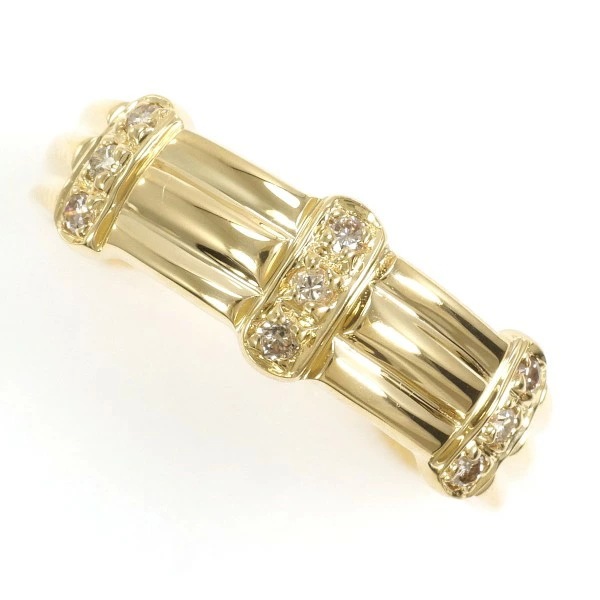 K18 18金 YG リング 指輪 10号 ブラウンダイヤ 0.09 ジュエリー 中古