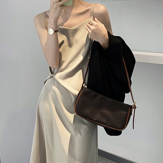 【取寄：納期2週間】ワンピース ノースリーブ レディース キャミワンピ ドレス ミディ丈 膝丈 シンプル 夏新作 20代 30代 40代 ワンピース ノースリーブ レディース キャミワンピ ドレス