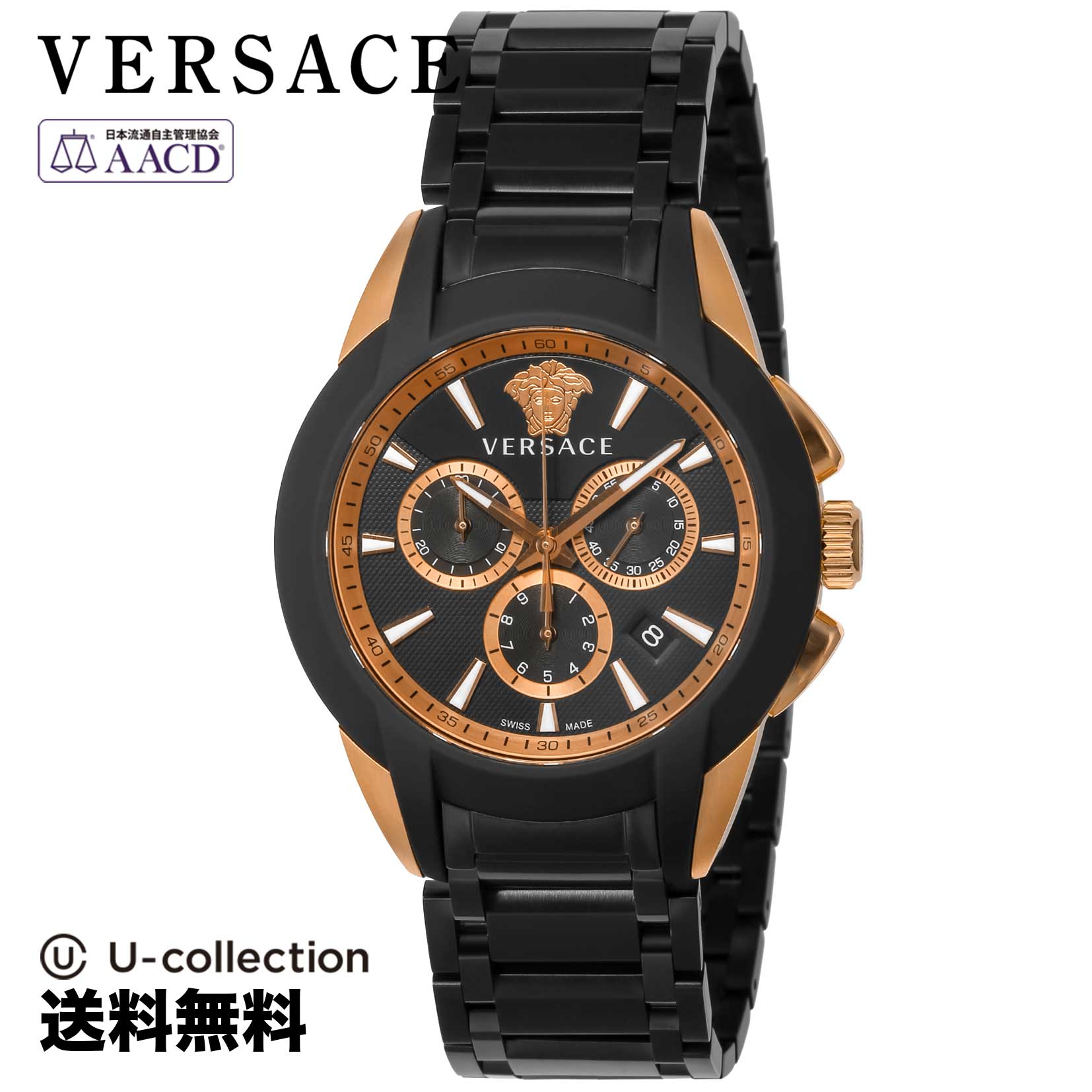 【腕時計】 VERSACE(ヴェルサーチェ) CHARACTER CHRONO / キャラクタークロノ メンズ ブラック クォーツ VEM800418 時計 ブランド