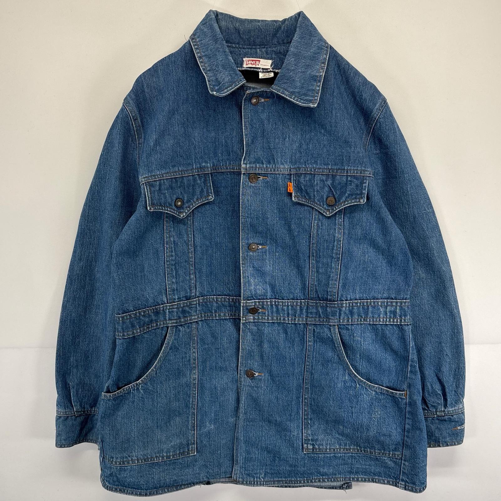 古着 70s/70年代 ヴィンテージ デニムジャケット デニムジャケットコート ジージャン オレンジタブ ブルー メンズ