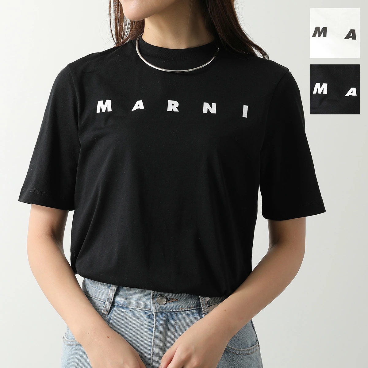MARNI KIDS マルニ キッズ Tシャツ M01601 M00RF レディース ガールズ 半袖 ロゴ コットン クルーネック カラー2色