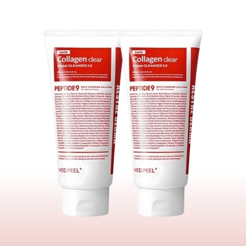 [1+1デイリーフォームクレンザー 韓国人気] 毛穴クレンザー レッドラクトコラーゲン クリアフォーム クレンザー 2.0 300mlx2個 マイルドディープクレンザー 人気クレンザー おすすめ