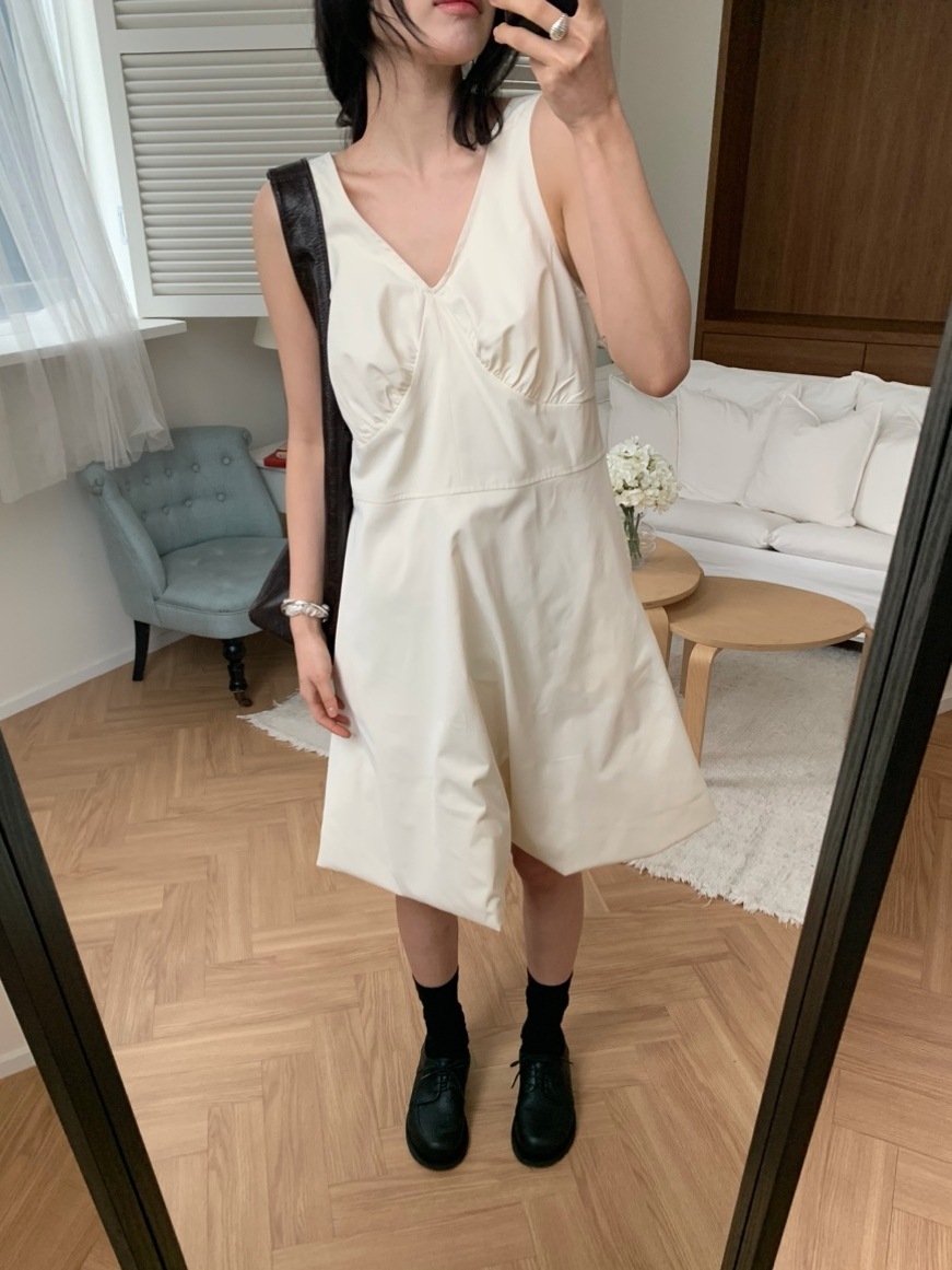 ノアン シャーリング バルーンワンピース レイヤードワンピース 2colors /肩紐 2段調節