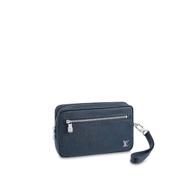 ルイヴィトン LOUIS VUITTON バッグ バック クラッチバッグ ブルーマリーヌ ネイビー ブルー タイガ レザー シルバー