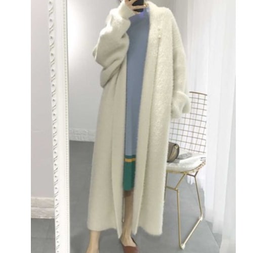 【送料無料】レディース ロングコート イミテーション ミンク ウール 着心地抜群 6,160円