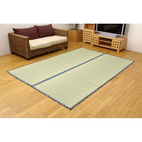 純国産/日本製 双目織 い草上敷 『ほほえみ』 江戸間2畳（約176x176cm）