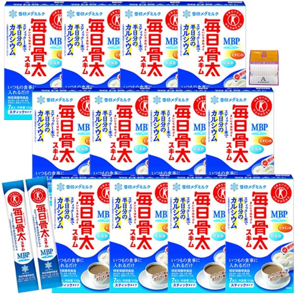 【12箱セット】メグ ミルク 毎日骨太スキム MBP スティックタイプ 16g×7本×12箱 低脂肪 お徳用 [ケース品] Anniversarich プチギフト付