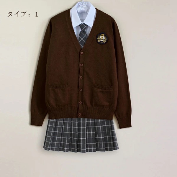 【即納】入学式スーツ 制服4点セット　学生服女の子スーツ 卒業式 入学式　女子高生制服　学生服制服コスプレ衣装 コスプレ 学生服　上下セット 　コスプレ 制服 カーディガン スクール　セット　ブレザー