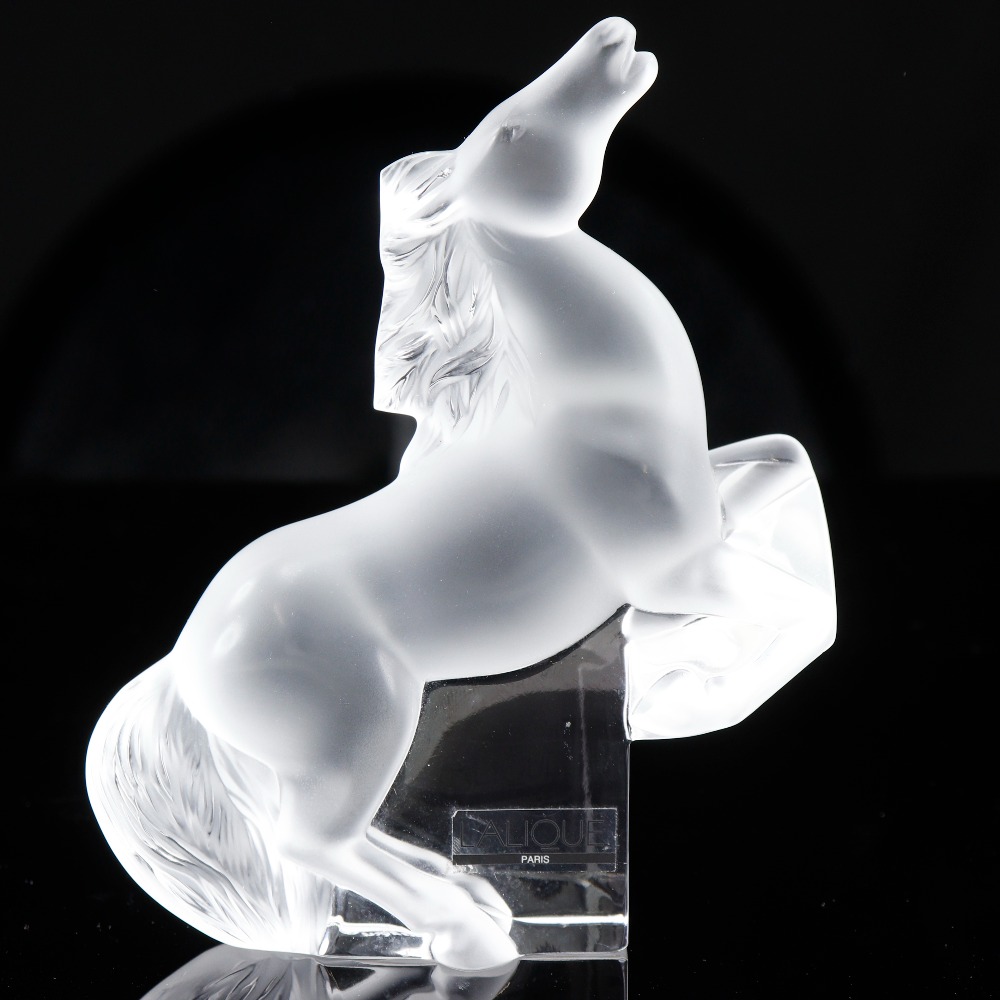 シュバルカザック 走る馬 置物 オブジェ クリスタル _ 中古品 Aランク