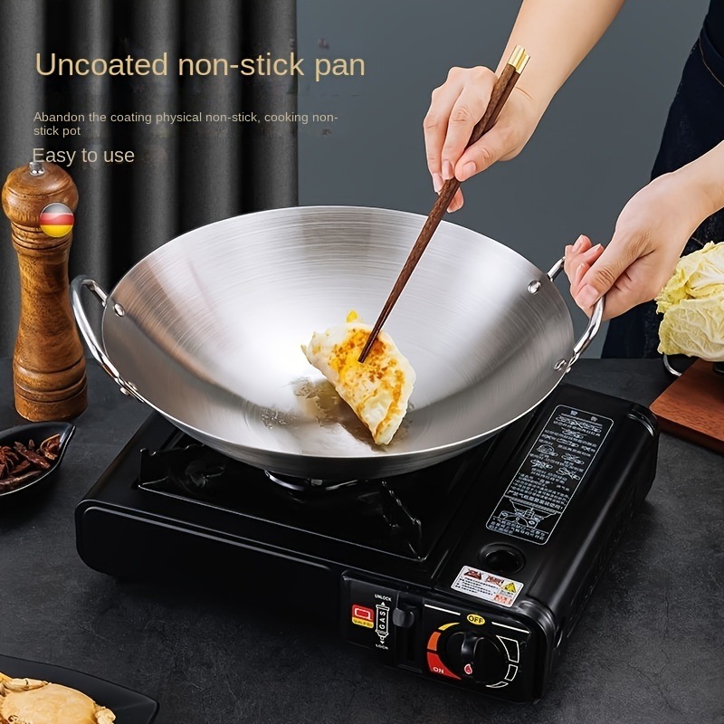 ステンレス鋼のダブルハンドル調理鍋コーティングされていない厚手のレストラン鍋シェフ食堂の田舎の大きな鍋商業家庭用調理鍋高品質の耐久性のあるステンレス鋼鍋お手入れが簡単な調理鍋