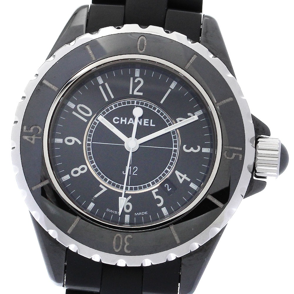 シャネル CHANEL H0681 J12 黒セラミック デイト クォーツ レディース _889726【中古】