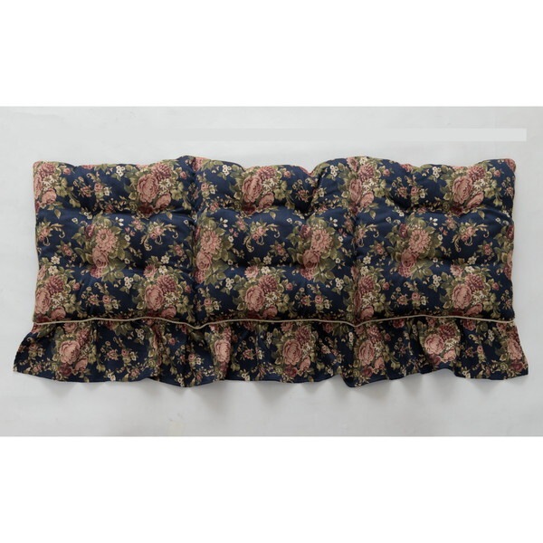 1220900194239 クッション 日本製 洗える 三人掛け ソファ フリル フリーシート エレガント ネイビー 約55×160cm メーカー直送