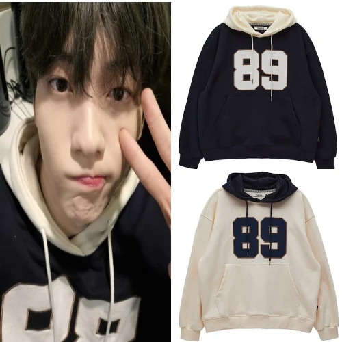 カラーブロック89 ロゴ フーディー パーカー 2色 [TXT スビン / Red Velvet スルギ / MONSTA X ヒョンウォン 着用] 韓国正規品