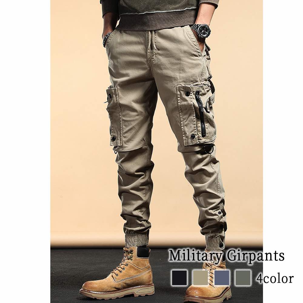 ワークパンツ メンズ ミリタリージョガーパンツ ミリタリー 春 おすすめ オフィス ブランド ジョガーパンツ 夏 ゆったり デニム パンツ テーパード ストレッチ レッド 黒 冬 ペインターパンツ 大